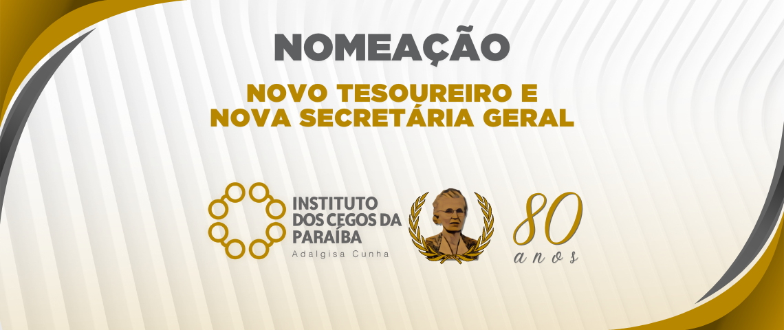 Card com a logo comemorativa dos 80 anos do ICPAC e com o texto: Nomeação: NOVO TESOUREIRO E  NOVA SECRETÁRIA GERAL